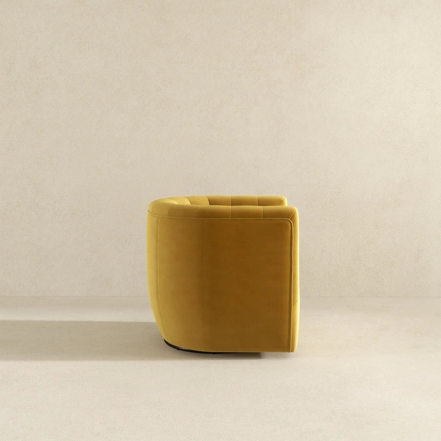 Delaney ergonomic swivel chair yellow tufted barrel seat by Unique Piece Furniture on Tampa Home & Garden Store