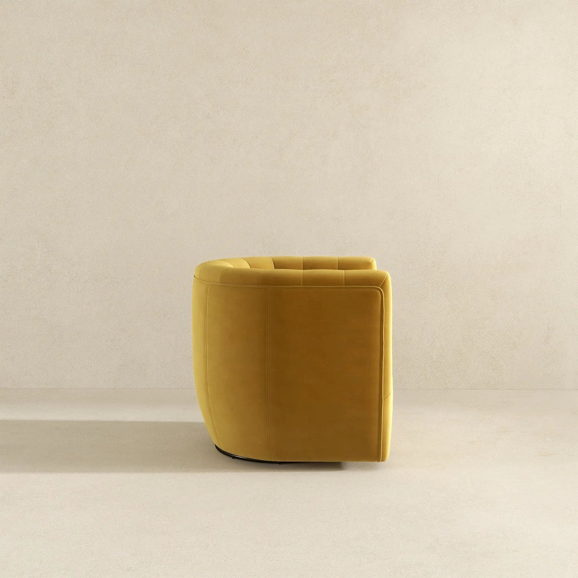Delaney ergonomic swivel chair yellow tufted barrel seat by Unique Piece Furniture on Tampa Home & Garden Store