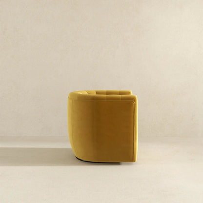 Delaney ergonomic swivel chair yellow tufted barrel seat by Unique Piece Furniture on Tampa Home & Garden Store