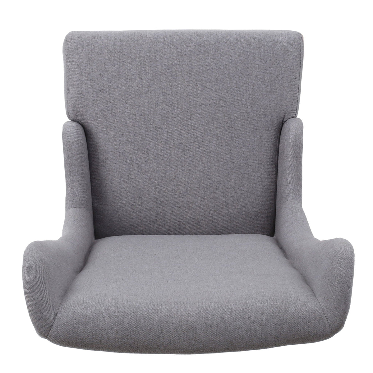 Upholstered dining chair gray fabric with high back and padded arms on Tampa Home & Garden Store