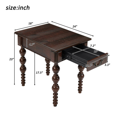 End table with drawer in espresso finish, solid wood by HouseOfZazla on Tampa Home & Garden Store