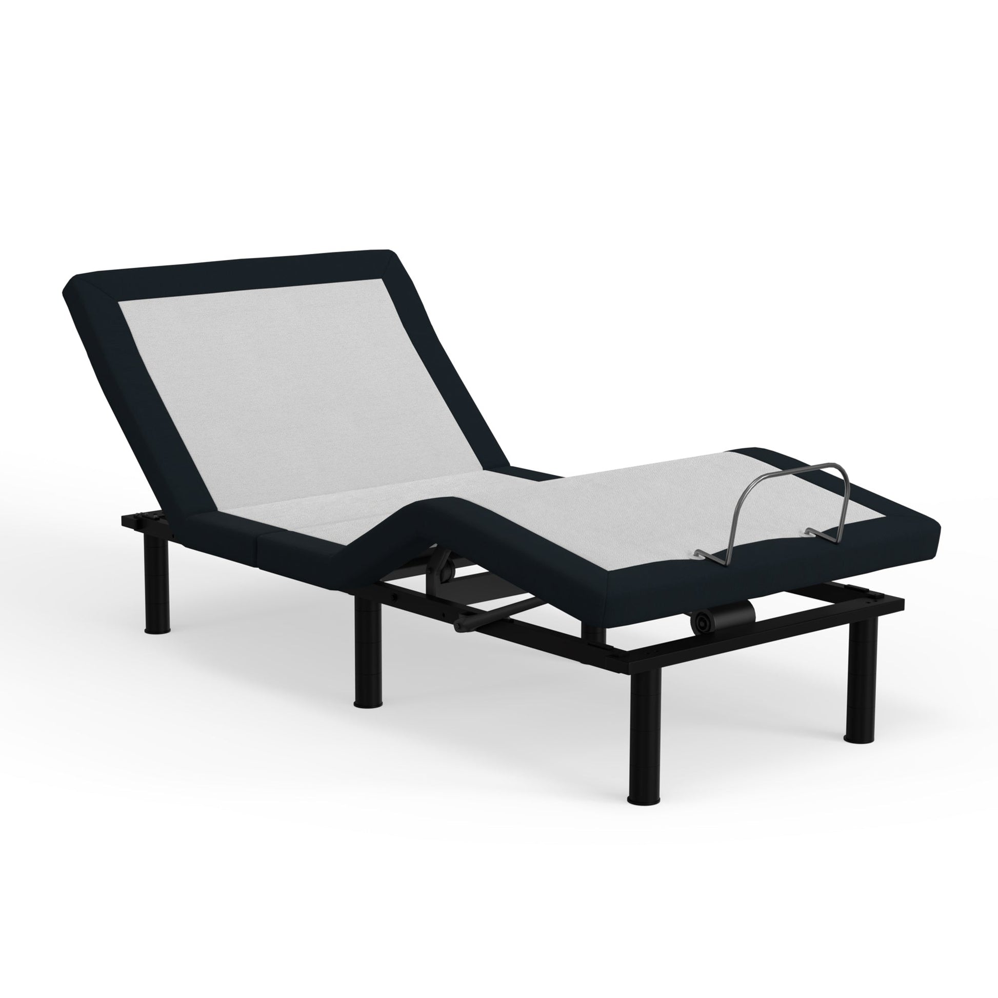 HouseOfZazla P2 Twin Long adjustable base with massage and USB, black frame, gray surface on Tampa Home & Garden Store