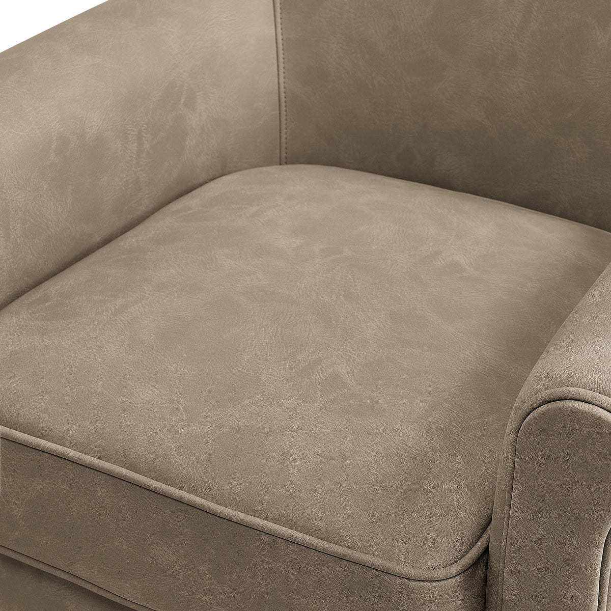 Westly Swivel Accent Chair taupe faux leather with seam detail on Tampa Home & Garden Store