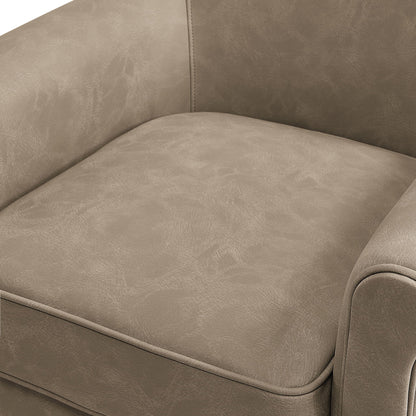 Westly Swivel Accent Chair taupe faux leather with seam detail on Tampa Home & Garden Store