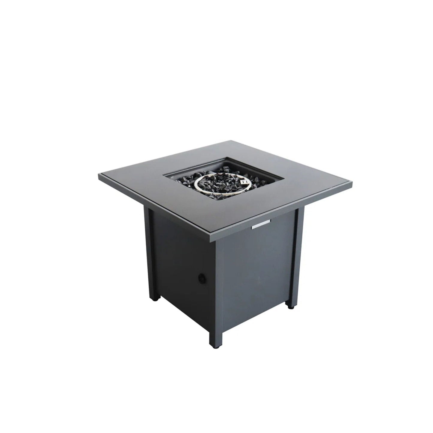 Outdoor Gray Steel Fire Pit Table With A Lid