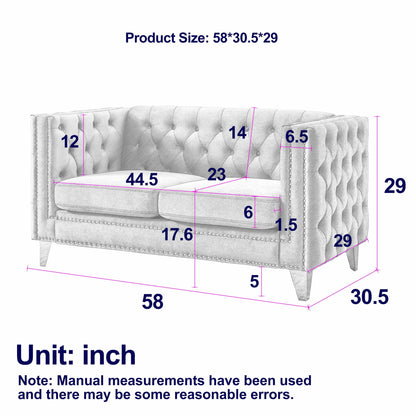Upholstered Chesterfield Sofa for Living Room