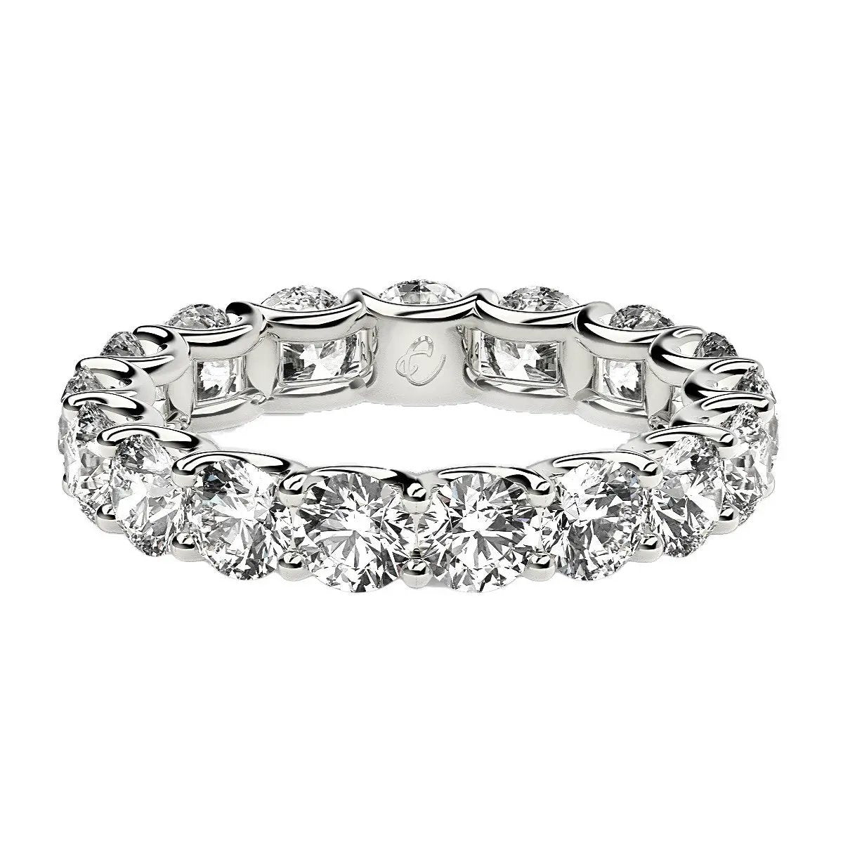 Round cut lab grown diamond eternity ring in 14k white gold, 3 cttw FG/VS2 by Bids.com on Tampa Home & Garden Store