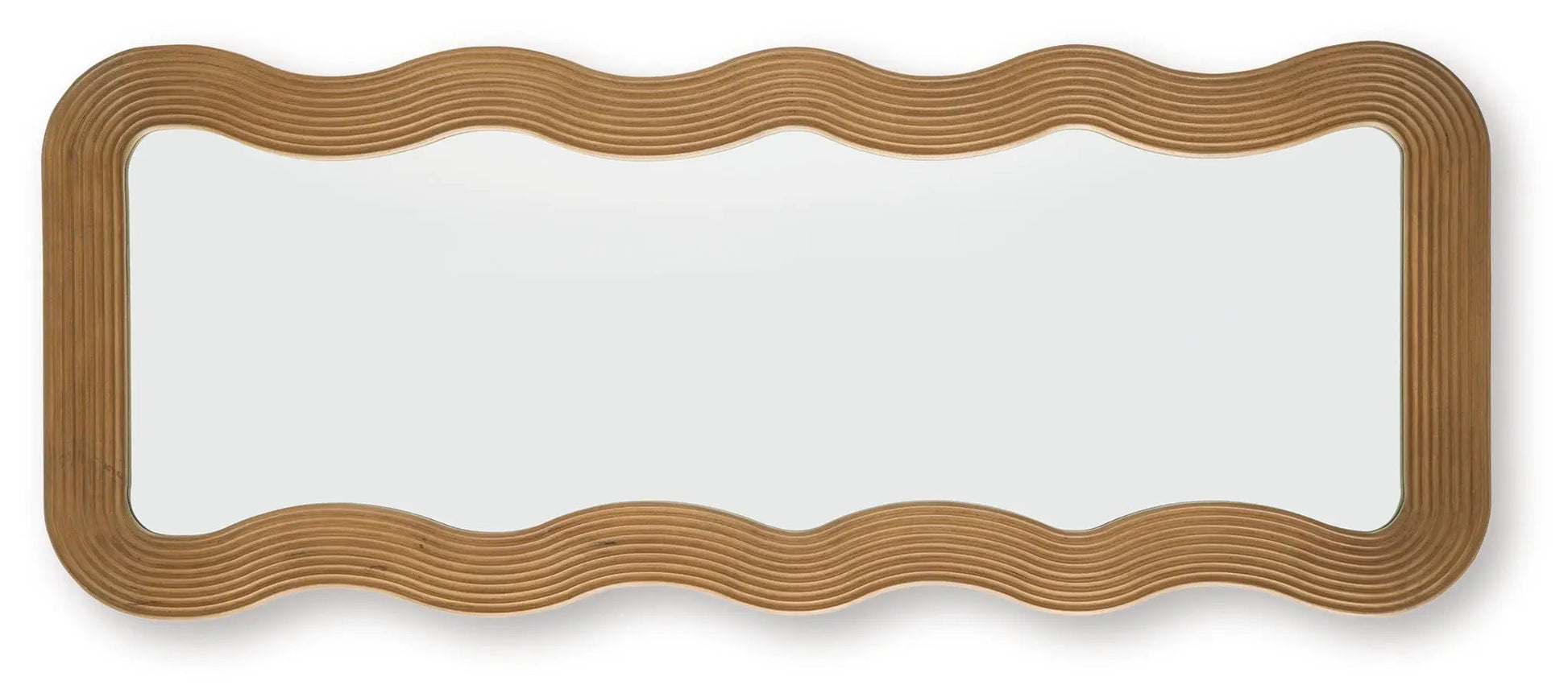 Ellisonville floor mirror with brown ribbed wood frame by Unique Piece Furniture on Tampa Home & Garden Store