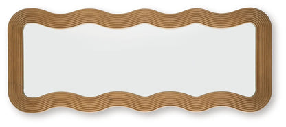 Ellisonville floor mirror with brown ribbed wood frame by Unique Piece Furniture on Tampa Home & Garden Store