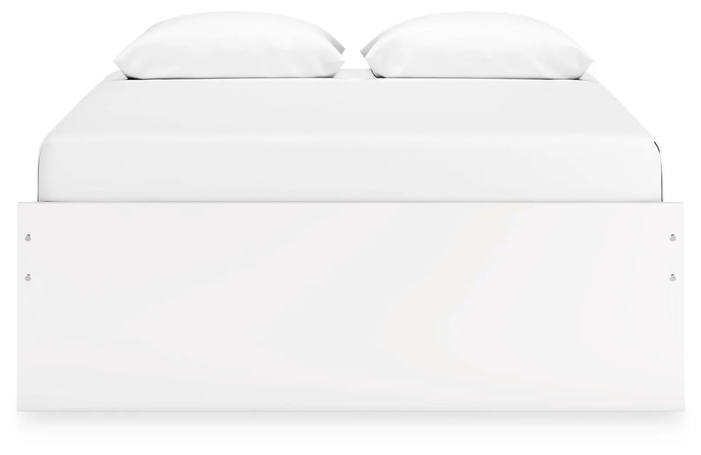 Onita platform bed white storage bed by Unique Piece Furniture with pillows on mattress on Tampa Home & Garden Store