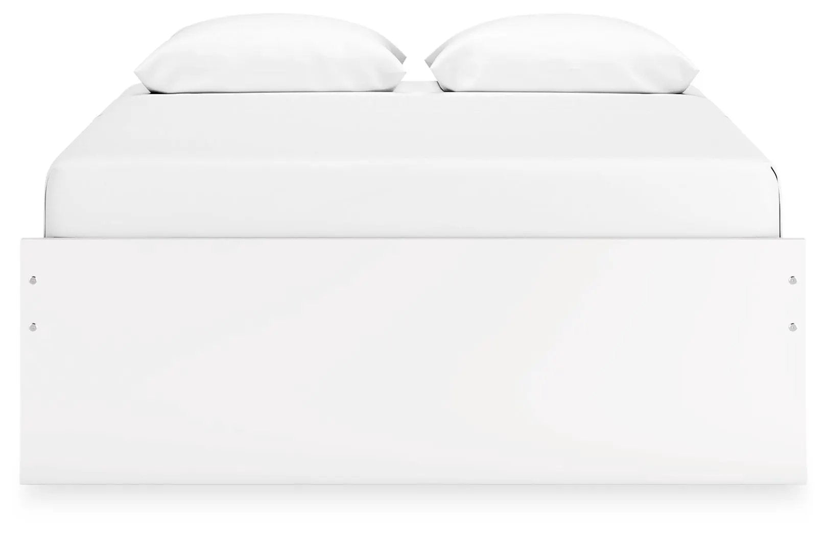Onita platform bed white storage bed by Unique Piece Furniture with pillows on mattress on Tampa Home & Garden Store