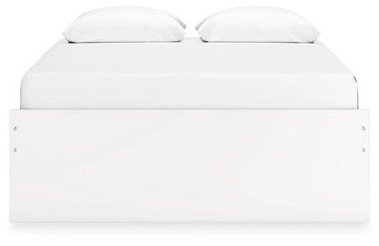 Onita platform bed white storage bed by Unique Piece Furniture with pillows on mattress on Tampa Home & Garden Store