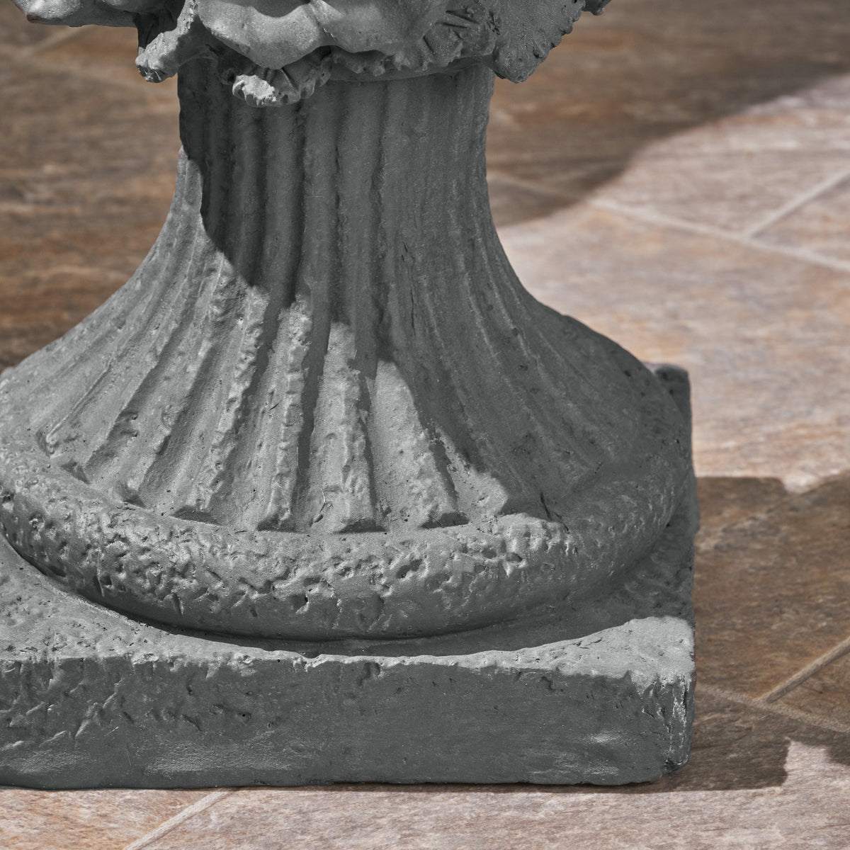 MGO Garden Urn Planter with textured dark gray stone finish on Tampa Home & Garden Store