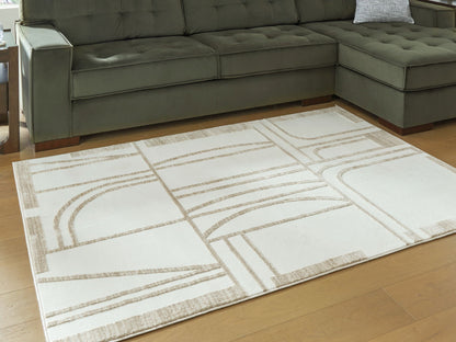 Farongrove Ivory Beige Geometric Area Rug
