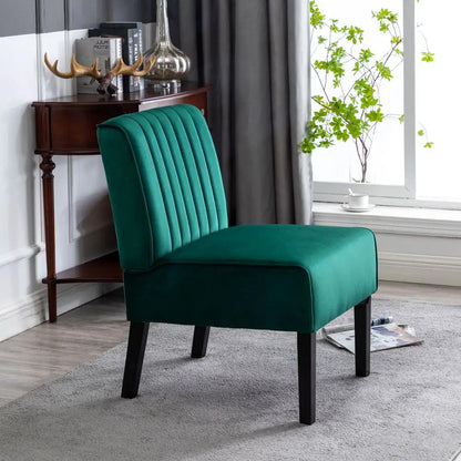 Reese Mid-Century Modern Accent Chairs set of 2 emerald green velvet with black legs on Tampa Home & Garden Store