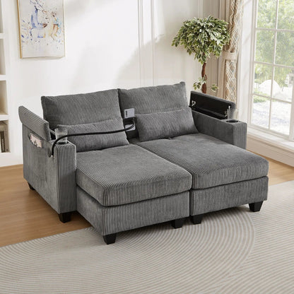 Convertible Chaise Lounge Chair With USB Ports