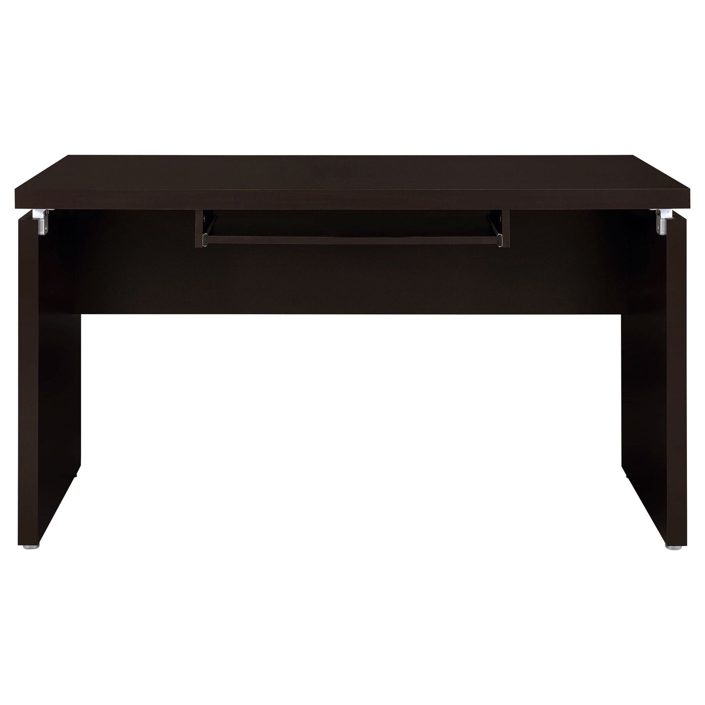 Ulloa L-shaped corner desk cappuccino finish with slide-out keyboard tray and storage drawer on Tampa Home & Garden Store