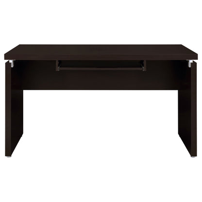 Ulloa L-shaped corner desk cappuccino finish with slide-out keyboard tray and storage drawer on Tampa Home & Garden Store