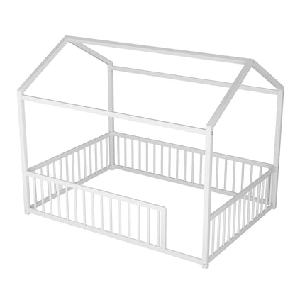 Cozy Montessori House Floor Bed and a Safety Rail