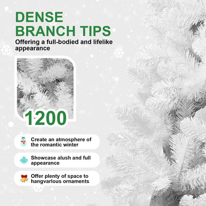 4-Foot Pre-Lit Modern White Christmas Tree by HouseOfZazla with dense branch tips on Tampa Home & Garden Store