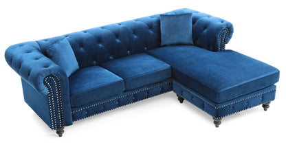 Nola Luxurious Microsuede and Tufted Chaise