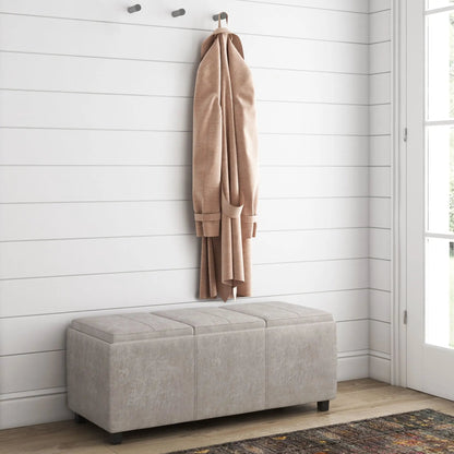 Avalon Upholstered Storage Ottoman With Trays