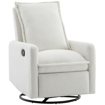 Cozy Swivel Glider Recliner Chair and Leg Rest