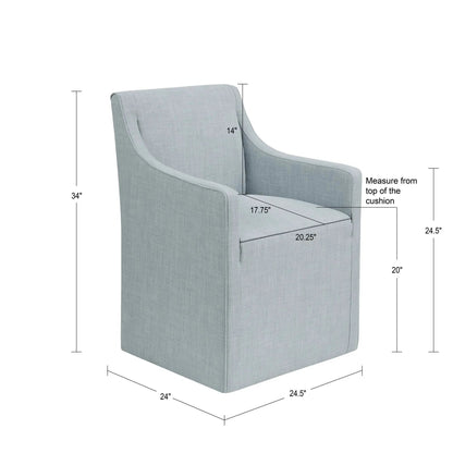 Traditional Skirted Dining Arm Chair by Unique Piece Furniture in light blue fabric on Tampa Home & Garden Store
