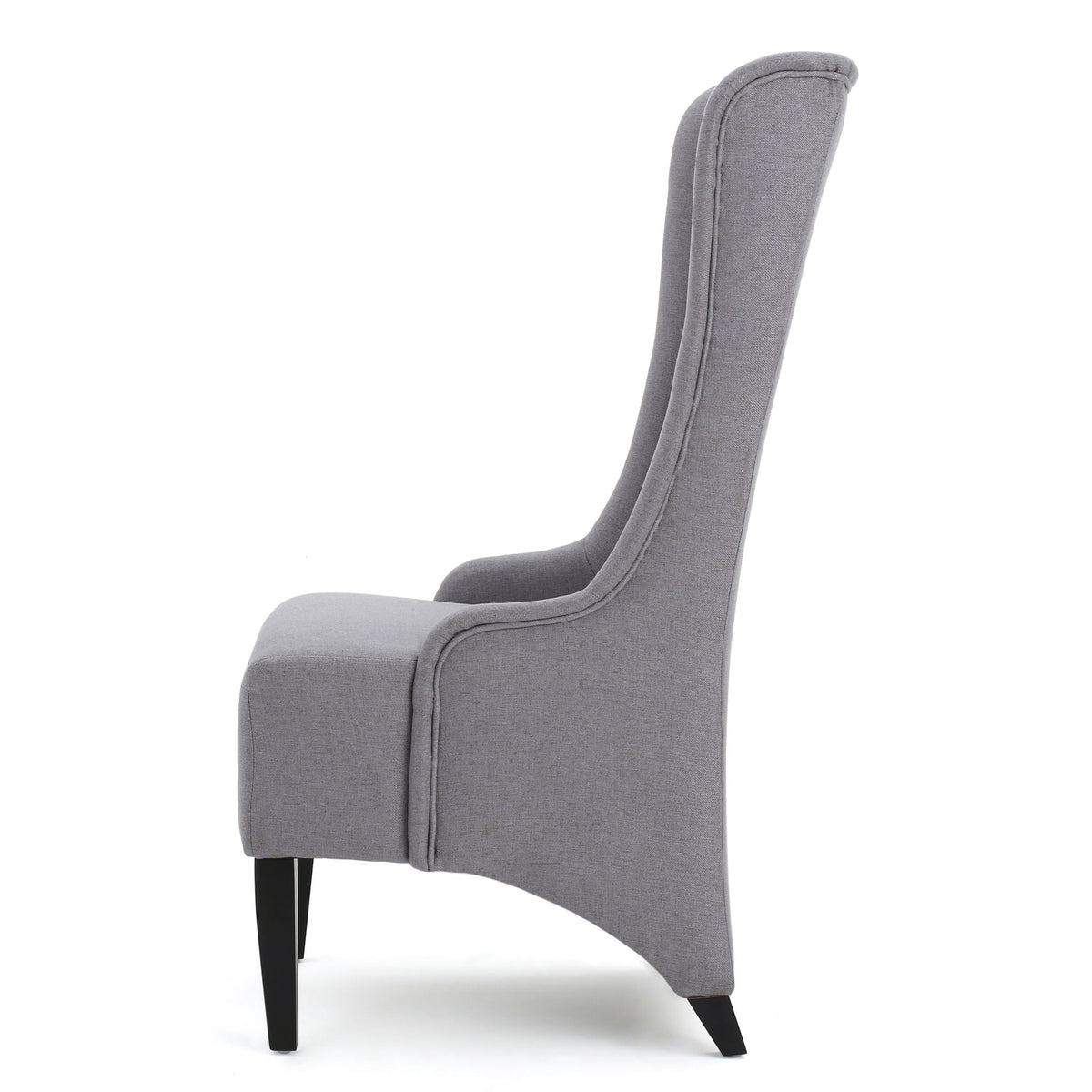 Upholstered dining chair gray fabric with high back and dark legs HouseOfZazla on Tampa Home & Garden Store