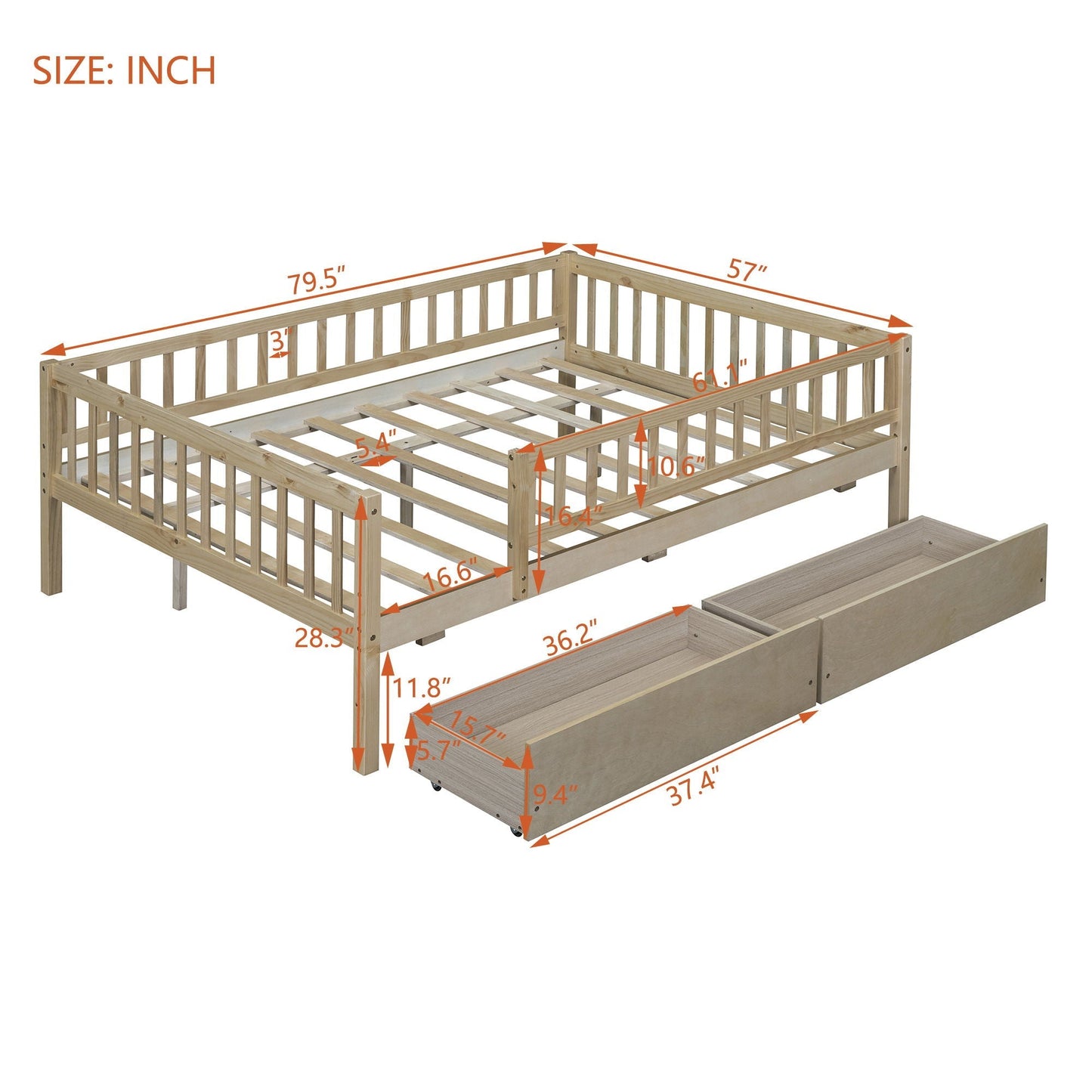 Multi Functional Wooden Daybed and Bedroom