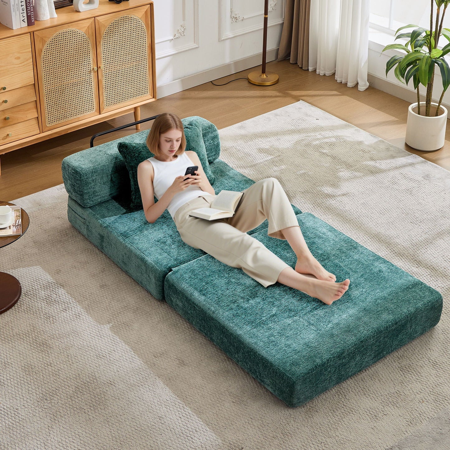 Convertible Floor Sofa Bed and Living Room