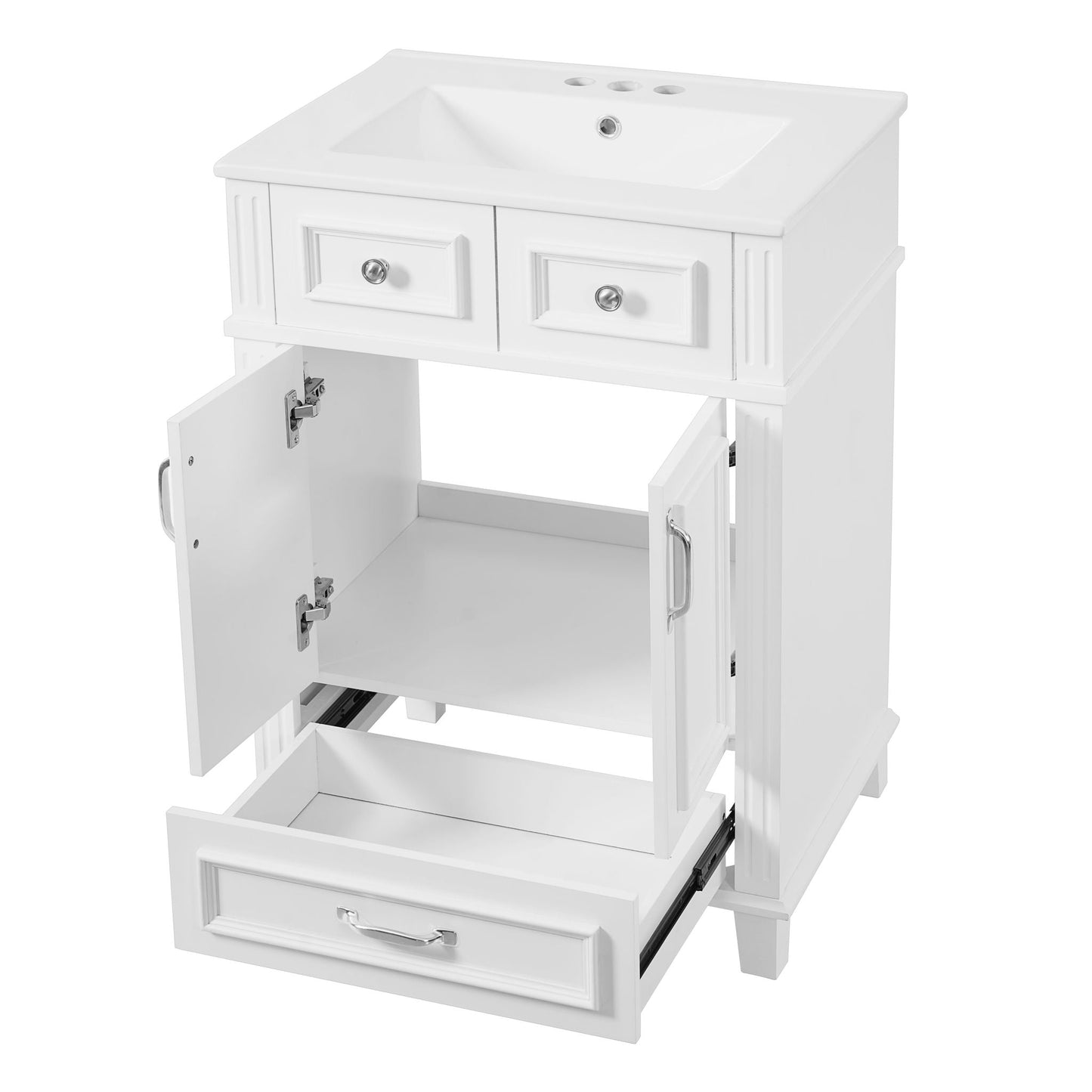 Coastal Bathroom Vanity and Ceramic Sink