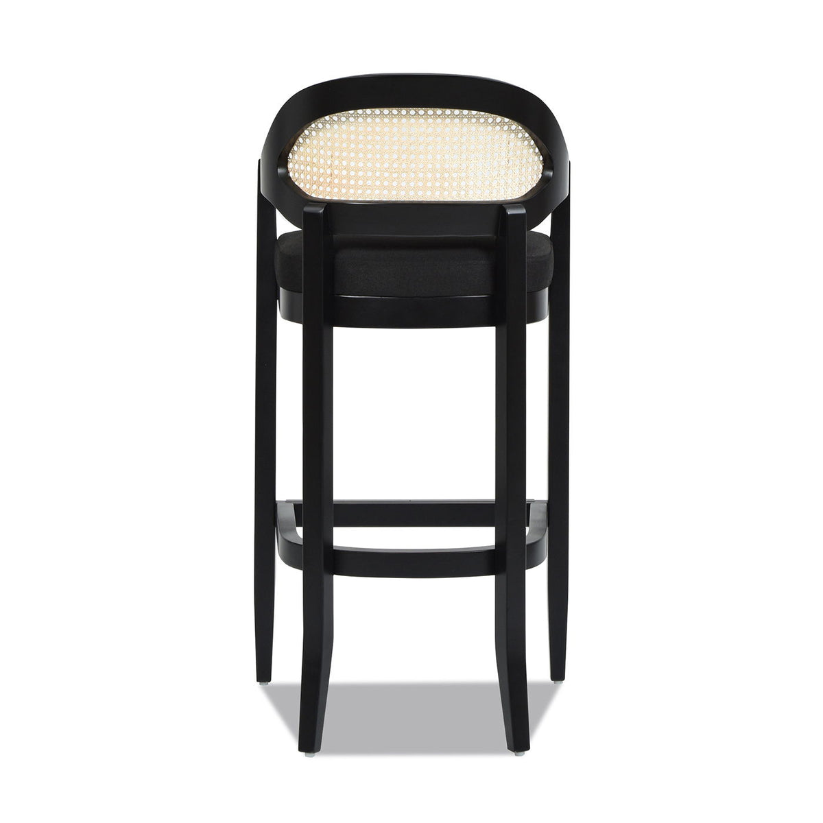 Mid-Century Cane-Back Counter Stool by HouseOfZazla, black frame, cane back, 24–27in on Tampa Home & Garden Store