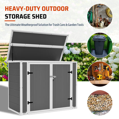 Horizontal Outdoor Storage Shed with Ramp & Hydraulic Lid, gray panels by HouseOfZazla on Tampa Home & Garden Store