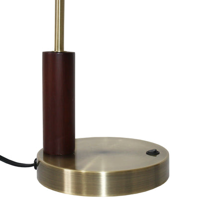 Villa desk lamp gold brass stem dark wood base HouseOfZazla on Tampa Home & Garden Store