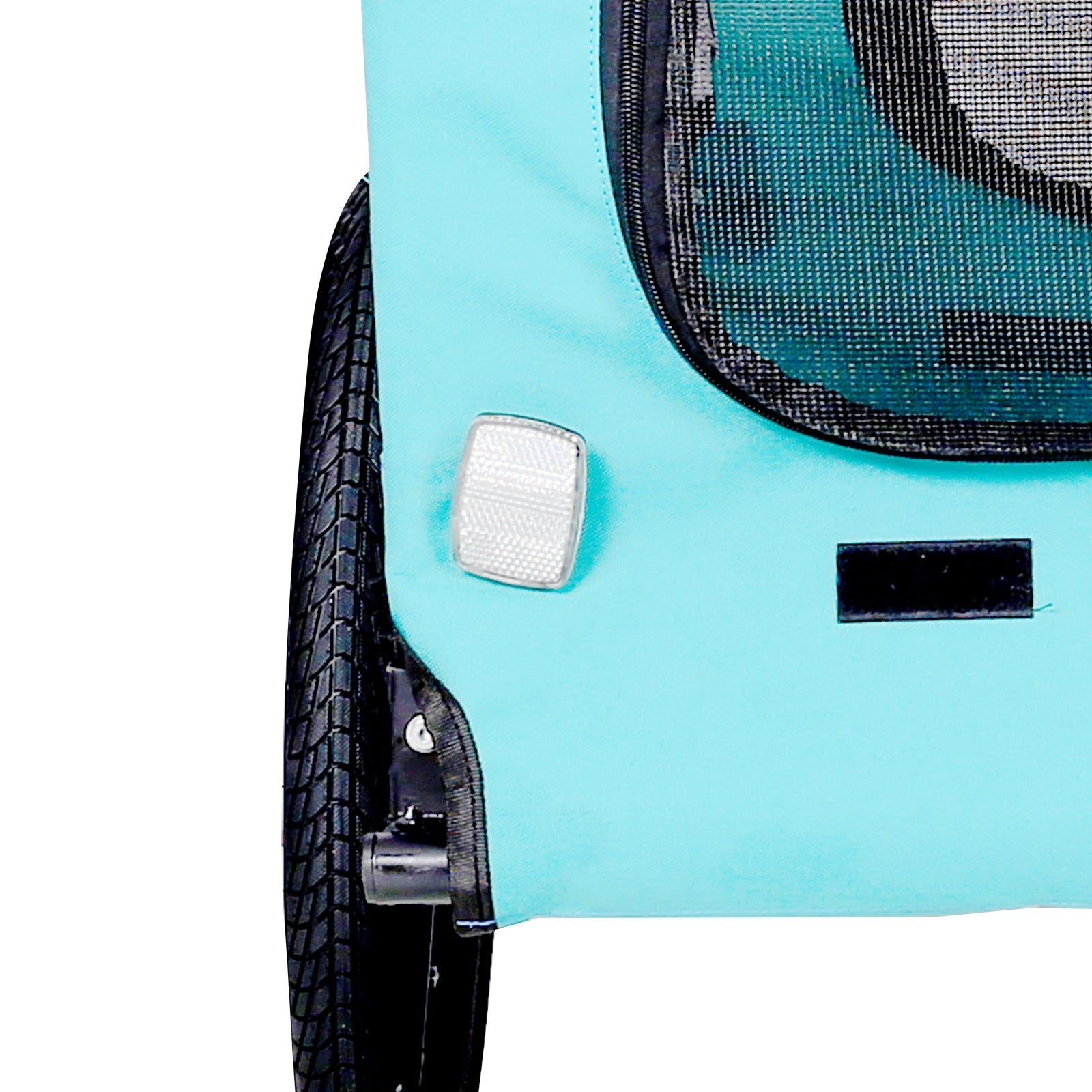 HouseOfZazla Pet Trailer Cart turquoise for small and medium pets with wheel visible on Tampa Home & Garden Store