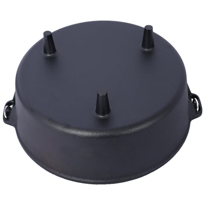 Cast iron Dutch oven lid with three raised vent pegs in matte black finish on Tampa Home & Garden Store