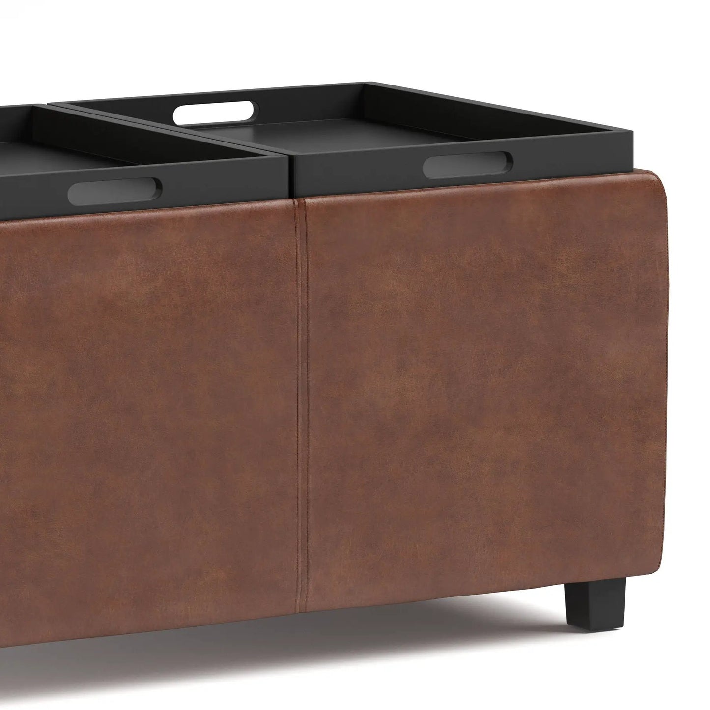 Avalon Upholstered Storage Ottoman With Trays