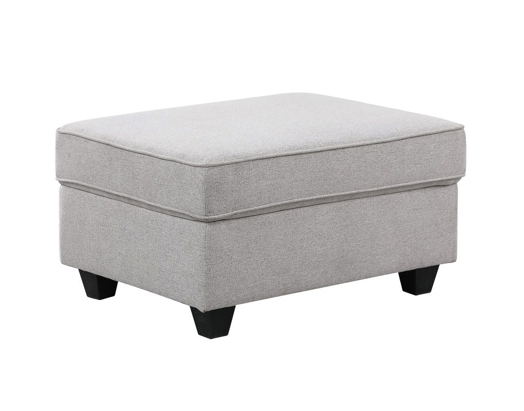 Leo Comfor Modular Sofa And Ottoman, light gray fabric, ottoman with black feet on Tampa Home & Garden Store