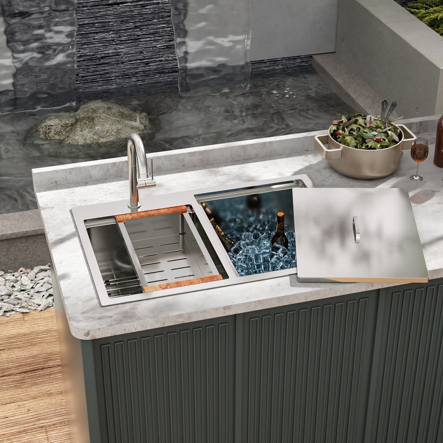 The Outdoor Double Bowl Sink And Workstation