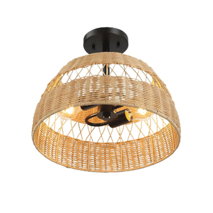 Twinkle double-light lamp with black metal mount and rattan shade Unique Piece Furniture on Tampa Home & Garden Store