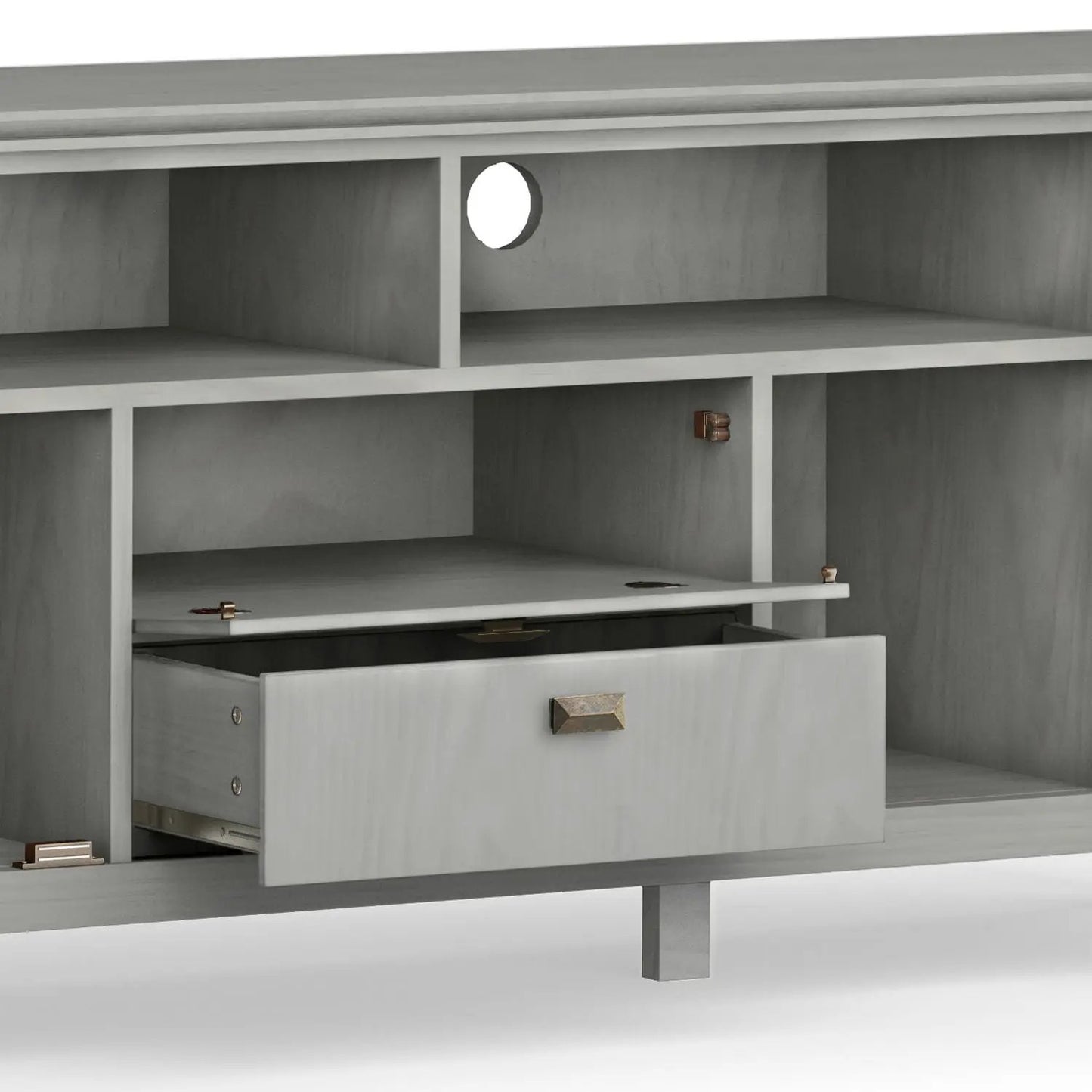 Artisan Tv Media Stand Glass Doors and Drawers