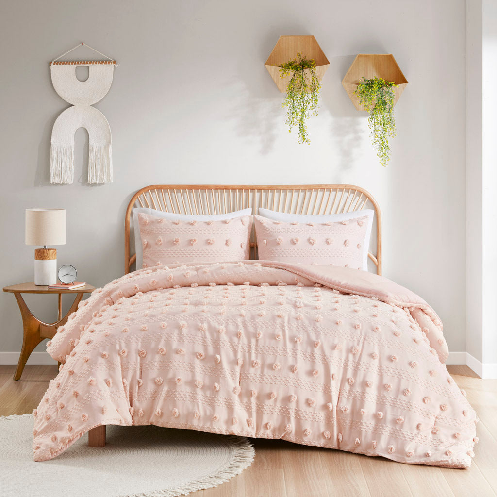 Luxury Full Queen Clip Jacquard Comforter and Set