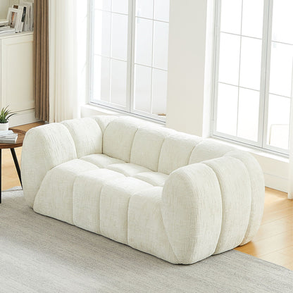 Rounded Cloud Sofa and Piano Key Backrest Design