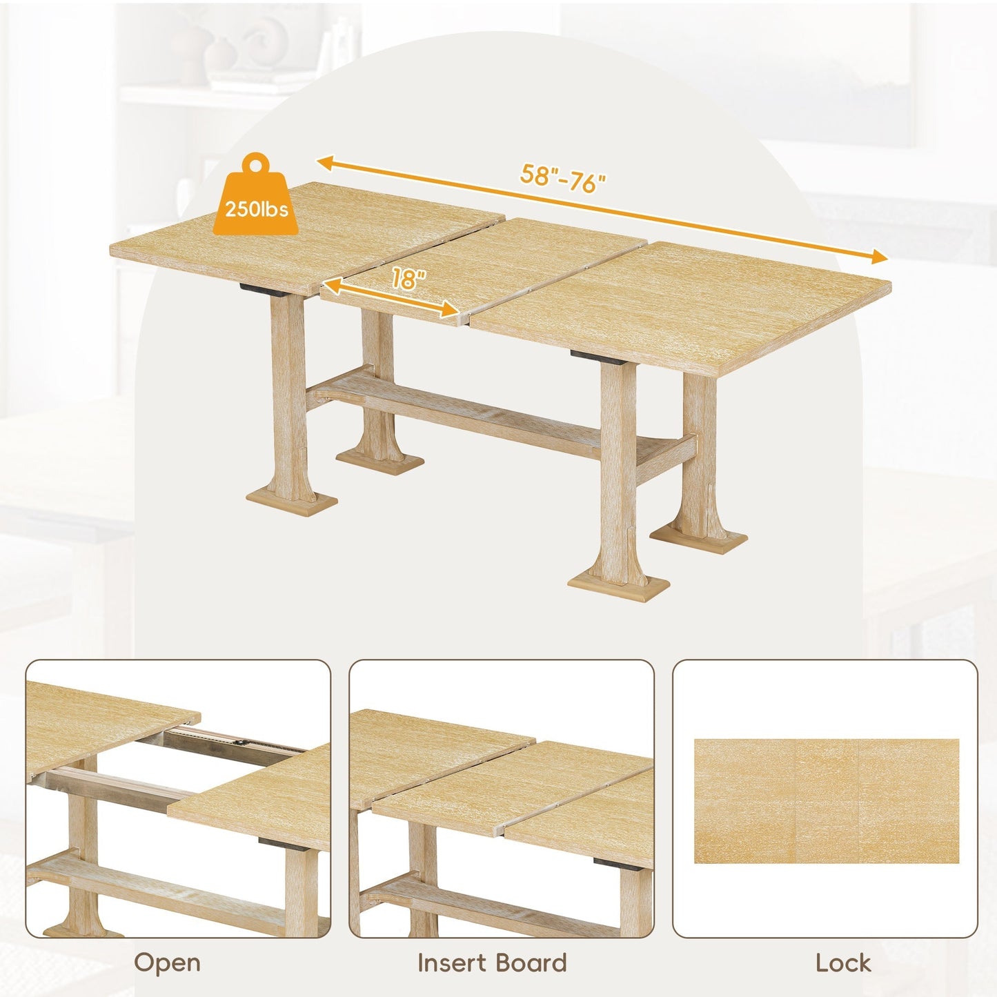 Artisanal 6-Piece Extendable Solid Wood Dining Set with Bench Seating by HouseOfZazla on Tampa Home & Garden Store