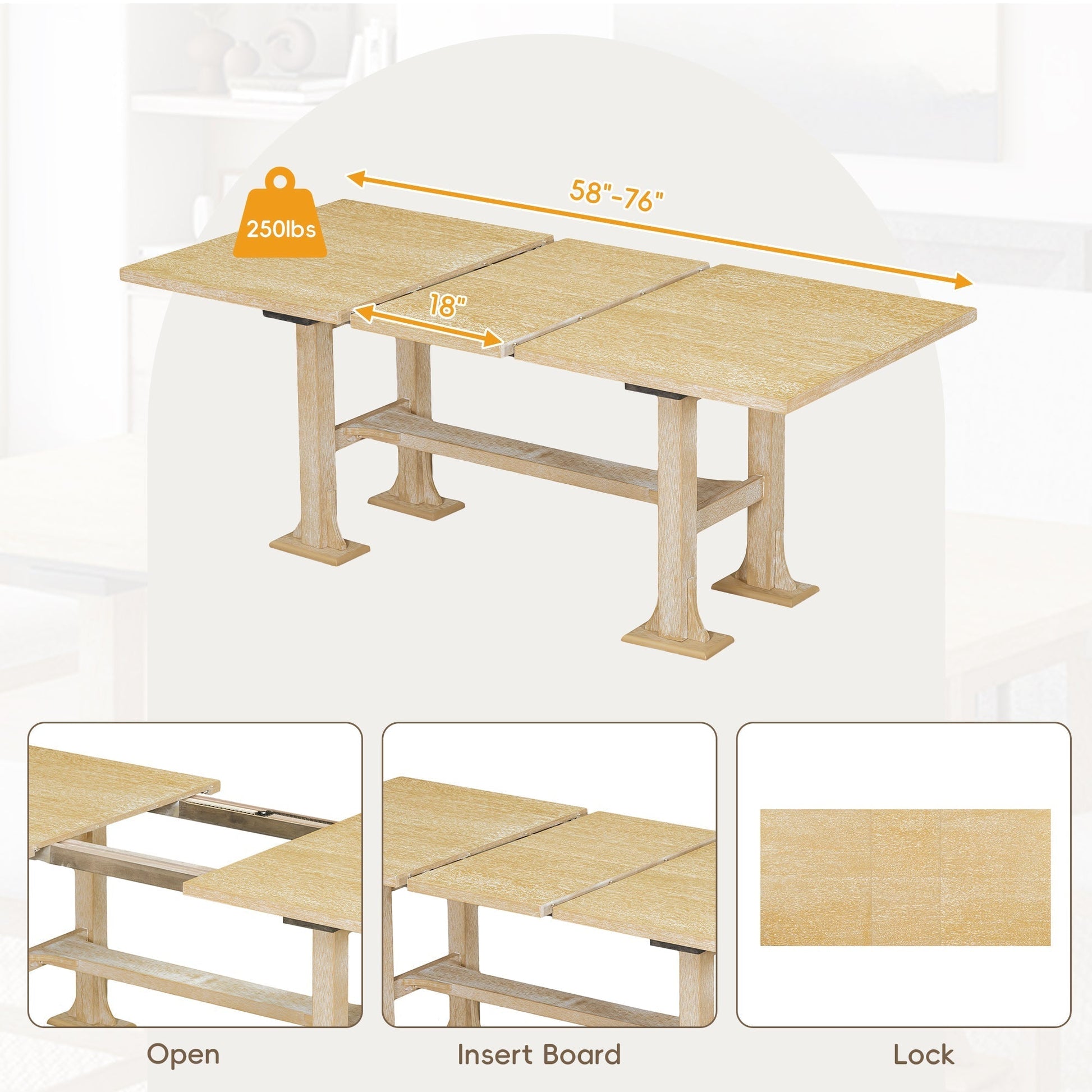 Artisanal 6-Piece Extendable Solid Wood Dining Set with Bench Seating by HouseOfZazla on Tampa Home & Garden Store