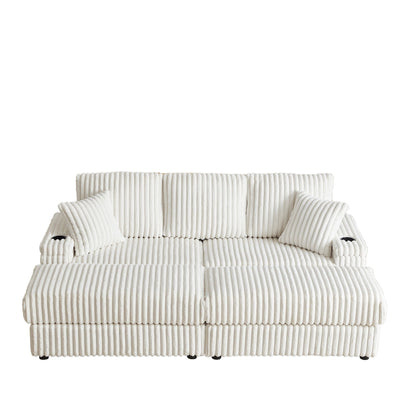 3 Seater Sofa With 2 Ottomans and Storage