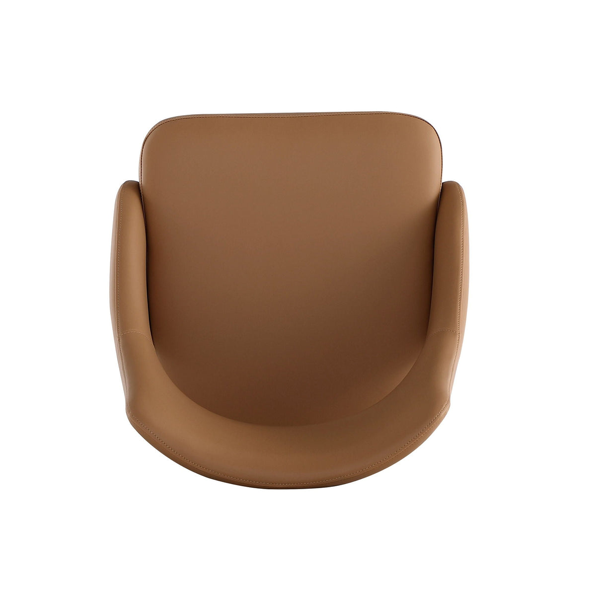 Tremont dining chair tan leather arm chair with curved back and visible stitching on Tampa Home & Garden Store