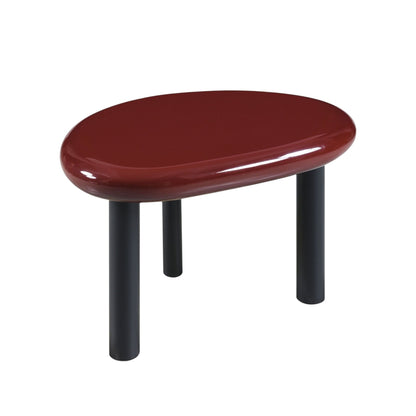 Red end table Eddie with high gloss round top, black legs by HouseOfZazla on Tampa Home & Garden Store