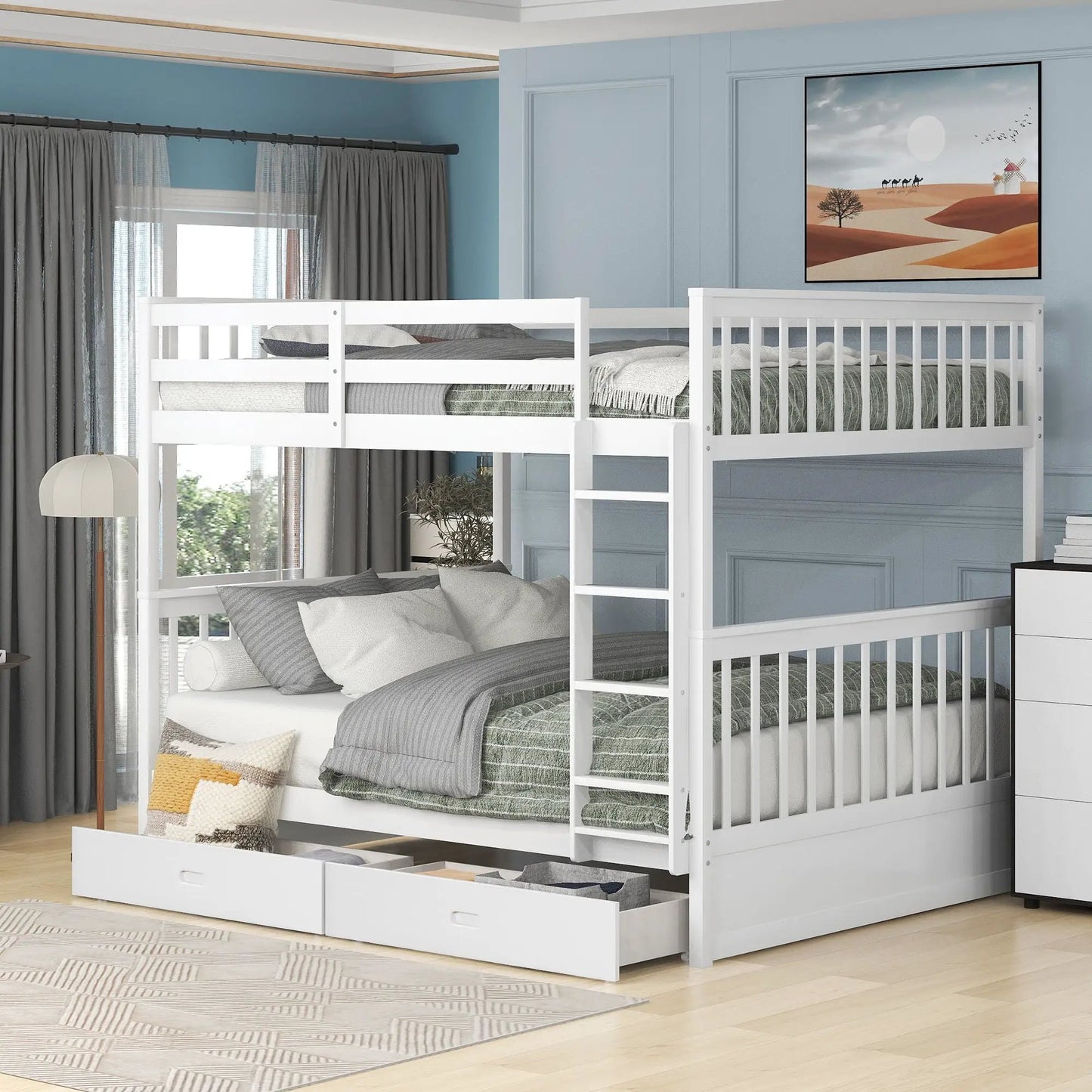Bunk bed with ladders and 2 storage drawers by Unique Piece Furniture on Tampa Home & Garden Store